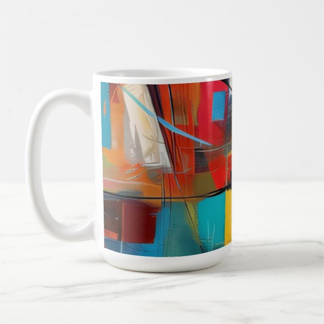 Taza De Café Bloques Urbanos Abstractos (Izquierda)