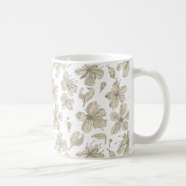 Taza De Café Blossoms tosados transparentes - patrón transparen