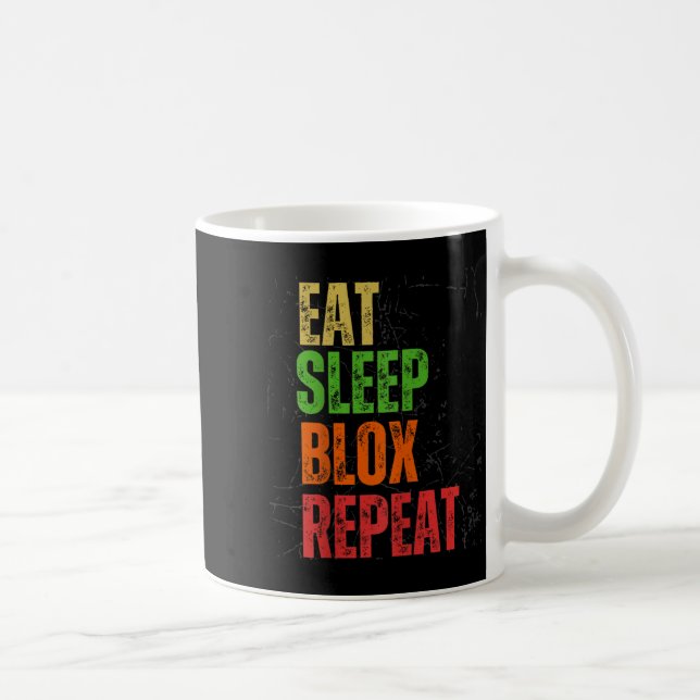 Taza De Café Blox Gaming Tee, Eat Sleep Blox Repeat, Kids Gamin (Derecha)