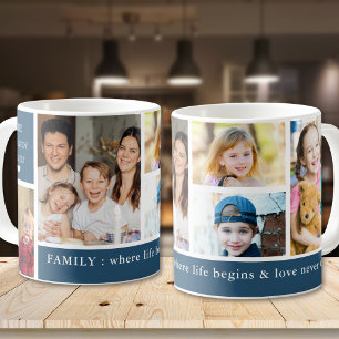 Taza De Café Blue 5 Foto Familia Donde Comienza La Vida Cotizac