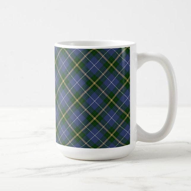 Taza De Café Blue and Green Tartan Plaid Mug (Derecha)