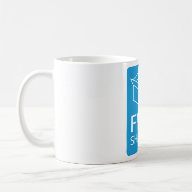 Taza De Café Blue and White Free Shipping Icon (Izquierda)