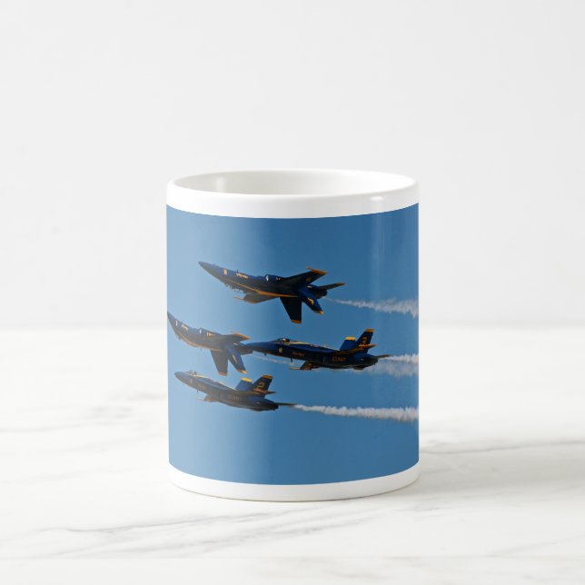 Taza De Café Blue Angels Cuatro Barcos Formación Café Mug (Centro)