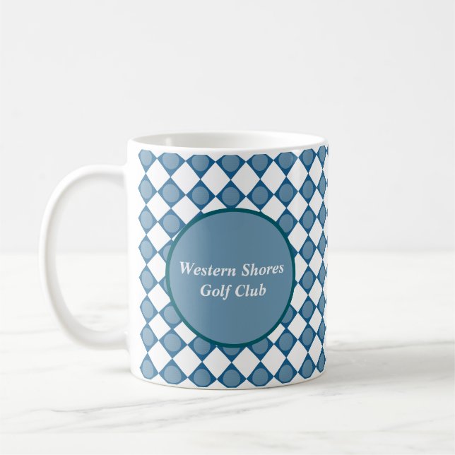 Taza De Café Blue Argyle Golf Pattern Country Club Coffee Mug (Izquierda)