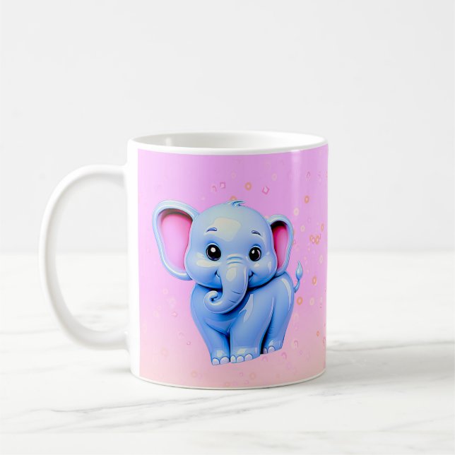 Taza De Café Blue Baby Elephant Cutie (Izquierda)