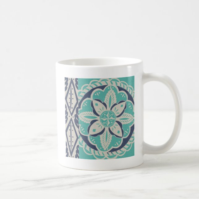 Taza De Café Blue Batik Tile IV (Derecha)