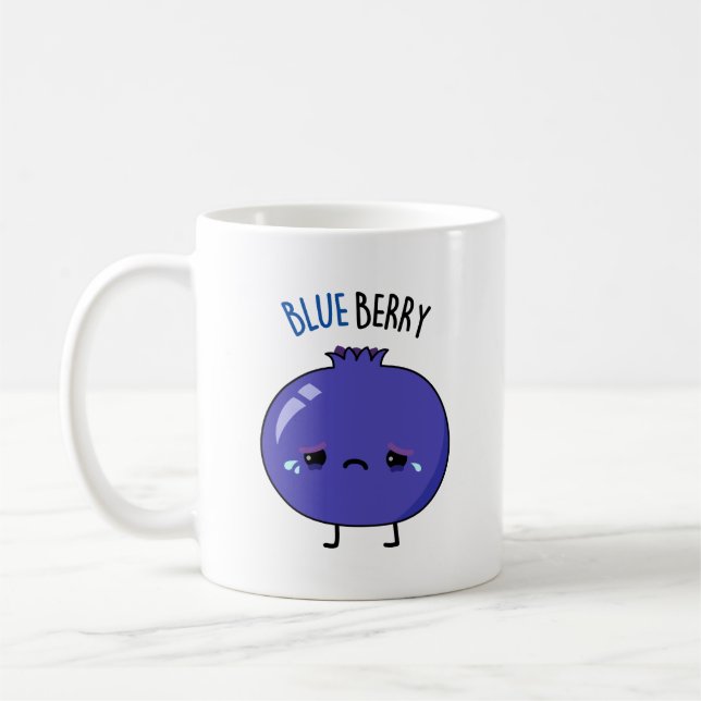Taza De Café Blue Berry Funny Blueberry Pun (Izquierda)