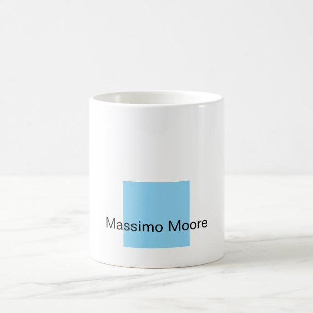 Taza De Café Blue Black White Plain Elegant Own Name (Centro)