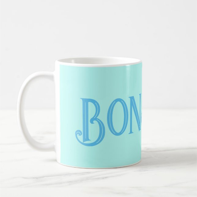 Taza De Café Blue Bonjour Aqua Coffee Mug (Izquierda)