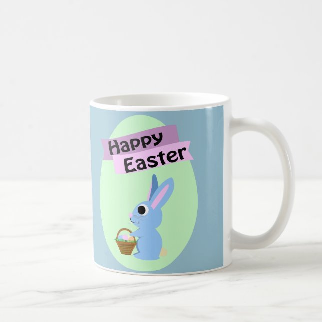 Taza De Café Blue Bunny Happy Easter (Derecha)