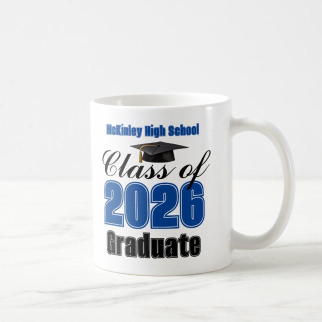 Taza De Café Blue Class of 2026 Graduation Keepsake (Derecha)