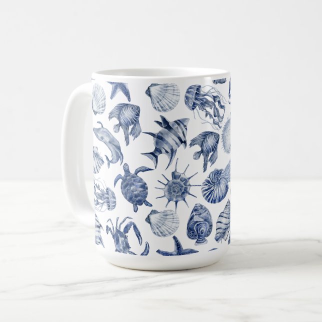 Taza De Café Blue Coastal Living (Anverso izquierdo)