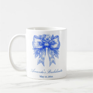 Taza De Café Blue Coquette Bow Bachelorette Party Gift
