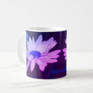 Taza De Café Blue Daisy Center Arte Floral Personalizado