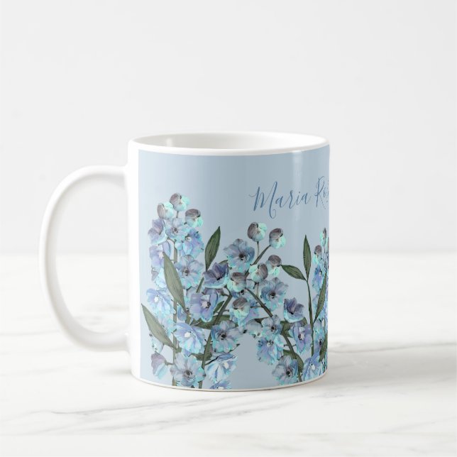 Taza De Café Blue Delphinium Coffee Mug (Izquierda)