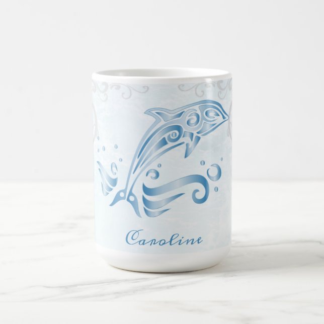 Taza De Café Blue Dolphin Personalized Coffee Mug (Centro)