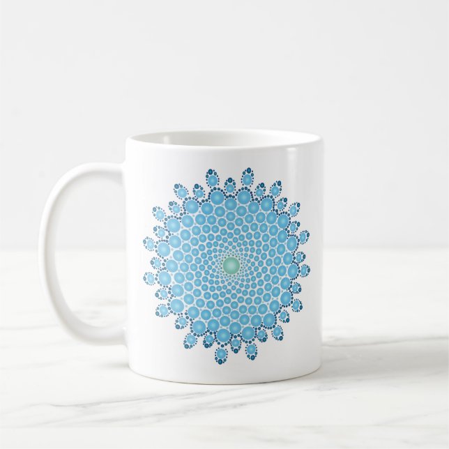 Taza De Café Blue Dot Mandala Coffee Mug (Izquierda)