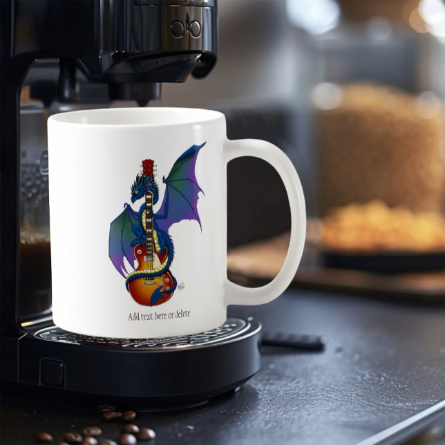 Taza De Café Blue Dragon Sunburst Guitar Music (Subido por el creador)