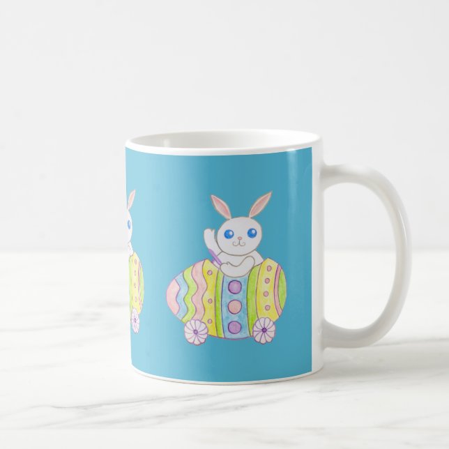 Taza De Café Blue Easter Egg Bunny Mug (Derecha)