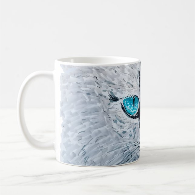 Taza De Café Blue Eyed Fluffy Cat (Izquierda)
