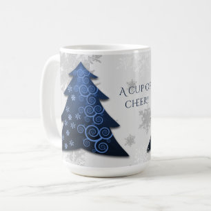 Taza De Café Blue Festive Christmas Tree Coffee Mug
