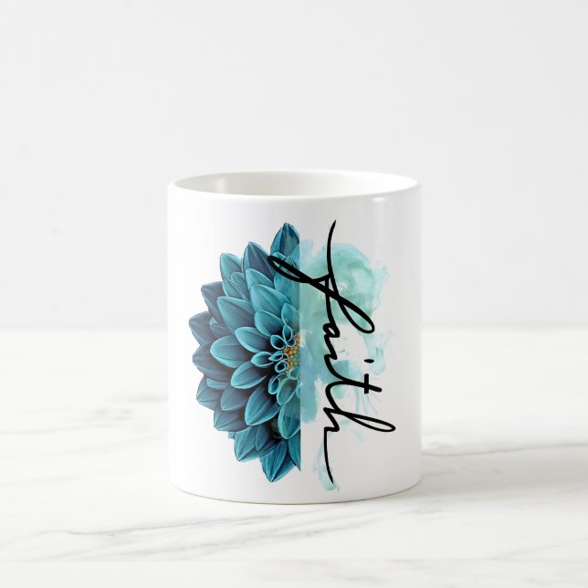 Taza De Café Blue Floral Faith (Centro)