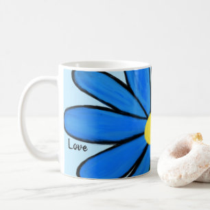 Taza De Café Blue Floral Love Blue Mugs