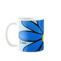 Blue Floral Love Blue Mugs