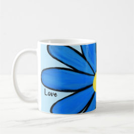 Taza De Café Blue Floral Love Blue Mugs