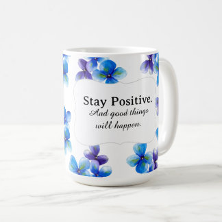 Taza De Café Blue flower coffee mug positive statement 