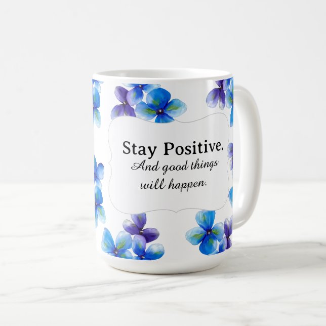 Taza De Café Blue flower coffee mug positive statement  (Anverso derecho)
