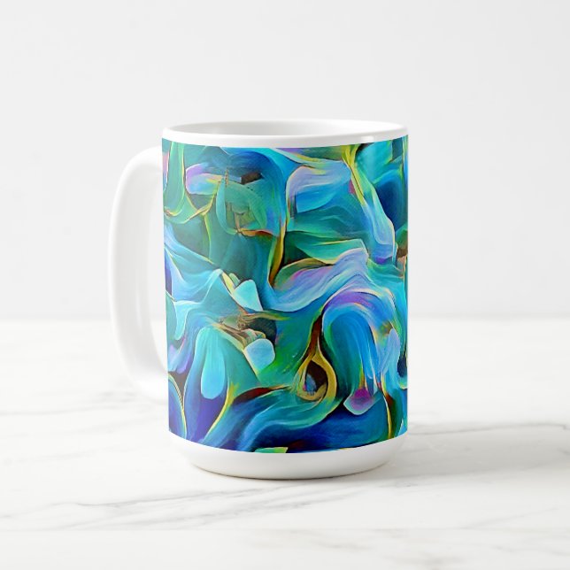 Taza De Café Blue Flower Petals Art Mug Coffee Cup (Anverso izquierdo)