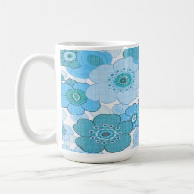 Taza De Café Blue flowers pattern (Izquierda)