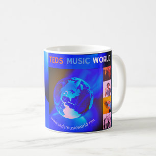 Taza De Café Blue Globe Music World Coffee Mug