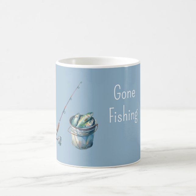 Taza De Café Blue Gone Fishing Bucket (Centro)