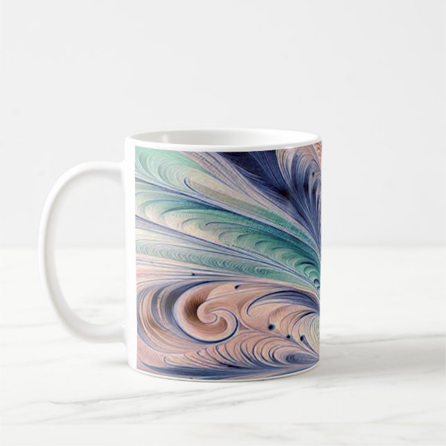 Taza De Café  blue, green, and peach marbling (Izquierda)