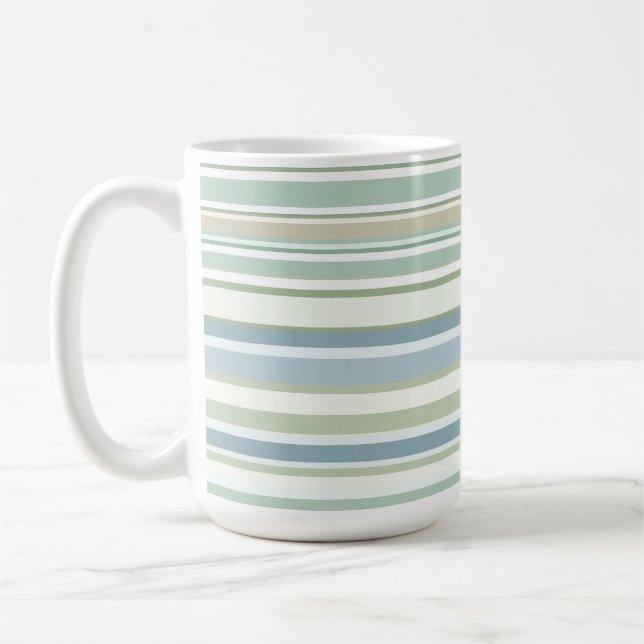 Taza De Café Blue Green and white stripes (Izquierda)