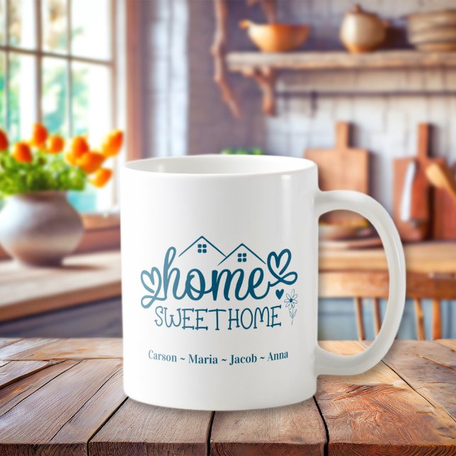 Taza De Café Blue Home Sweet Home Personalizado (Blue Home Sweet Home Personalized Coffee Mug
)