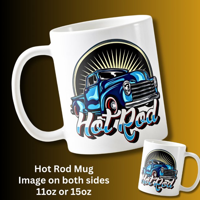 Taza De Café Blue Hot Rod Classic Musculcar Car (Subido por el creador)
