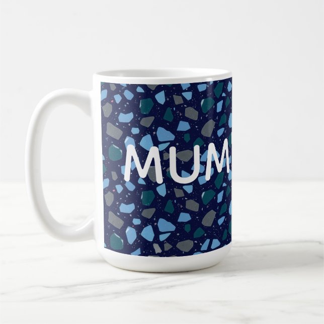 Taza De Café Blue Hour Terrazzo Seamless Pattern (Izquierda)