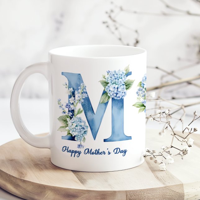 Taza De Café Blue Hydrangea Mothers Day Coffee Mug (Subido por el creador)