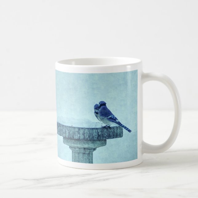 Taza De Café Blue Jays Invernal Alimentando a Painterly Coffee  (Derecha)