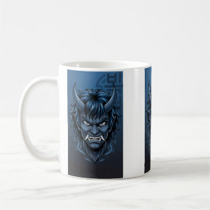 Taza De Café Blue Korean Dokkaebi Oni Mask - Asian Folklore Dem