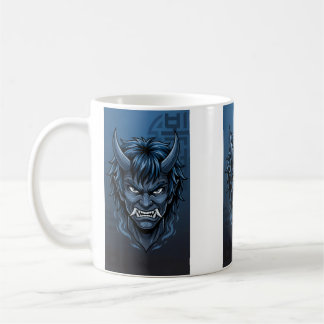 Taza De Café Blue Korean Dokkaebi Oni Mask - Asian Folklore Dem