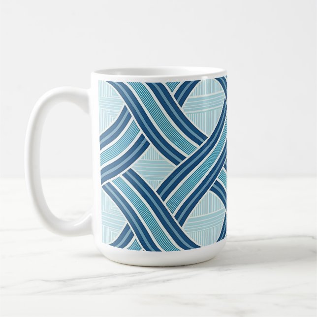 Taza De Café Blue Lines Pattern (Izquierda)