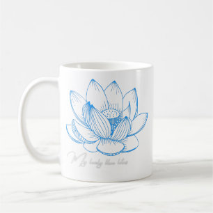 Taza De Café Blue Lotus Flower Mug