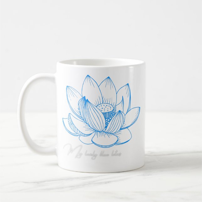 Taza De Café Blue Lotus Flower Mug (Izquierda)