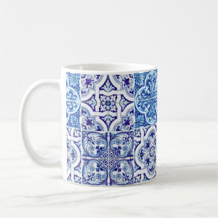 Taza De Café Blue Maiolica Tile Mug   Inspiración cerámica ital