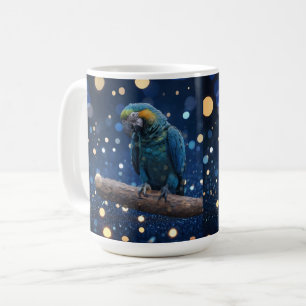 Taza De Café Blue Majesty: La Macao Azul En La Bokeh Azul,