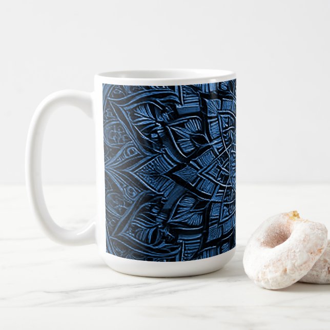 Taza De Café Blue Mandala Mug (Con donut)